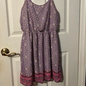 Purple printed sun dress